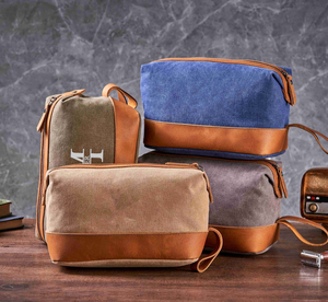 Wholesale Personalized Custom Dopp Kit Organizer Travel Men Shaving Genuine Leather Cosmetic Bag Toiletry Bag for Adult - Product Image 6