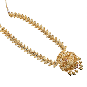 Fashion Temple Necklace Set-Antique Gold Plated Zircon & Pearl Jewelry - Product Image 1