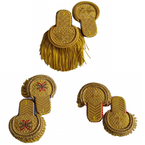 Cordón de hombro con flecos dorados, cordón bordado de alta calidad - Product Image 3