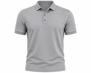 Camiseta de Manga Corta de Algodón para Hombre, Diseño ODM con Logotipo Frontal, Tejido de Punto Informal, Color Sólido, Transpirable, Corte Regular, Diseño con Botones - Product Image 1