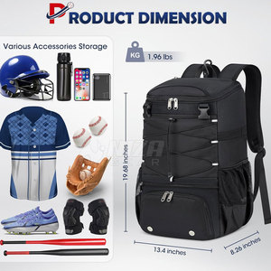 Large Capacity Latest Design Casual Baseball <b>Backpacks</b> Eco-friendly Breathable Nylon Polyester Lining Washable <b>Cheap</b> Price - Product Image 4