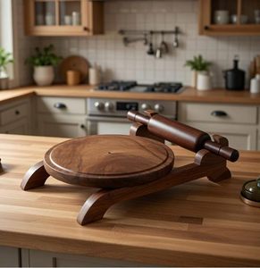 Wooden Flower Pattern Embossed Nonstick <b>Rolling</b> <b>Pin</b> for Kitchen Baking Pastry Dough - Product Image 2