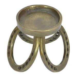 Support de bougie artisanal en laiton antique style fer à cheval, accessoires de table, décoration de Noël - Product Image 6