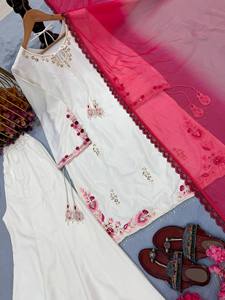 Launching New Designer Party Wear Look Pur Natural Crep Sillk <b>Top</b> & Plazzo With Dupatta set - Product Image 5