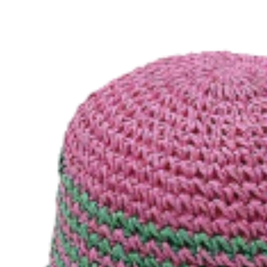 Sombrero de Paja Bicolor Rosa y Verde AKA, Sombrero de Sol de Verano para Mujer, Tejido a Mano, Ligero, Moderno, Accesorio de Playa - Product Image 4