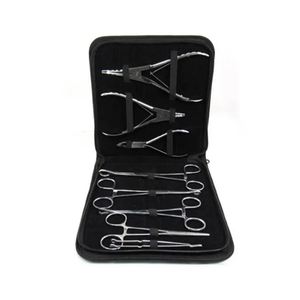 Ametrine Surgical Manual Dermal Body <b>Piercing</b> Forceps Pliers <b>Kit</b> with Black Pu Leather Case Wholesale Jewelry Making Forceps - Product Image 4