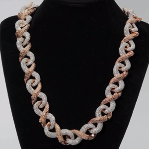 High Quality Customized Iced Jewelz 6inches Tennis Link Brilliant Cut Moissanite Gold Plated Sterling <b>Silver</b> Hip Hop Necklace - Product Image 2