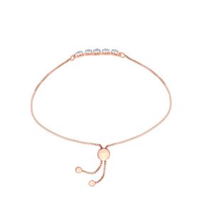 Pulsera de Cadena Chapada en Oro Rosa con Diamantes de Corte Marquesa de 0.42 Ct Engastados en Puntas, Diseño Minimalista para Uso Diario Femenino - Product Image 4