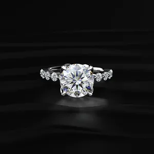 Anillo de Diamante Cultivado en Laboratorio, Color D-E, Claridad VVS-VS, con Oro para Compromiso y Boda, Compre Directamente de un Proveedor Indio de Confianza - Product Image 1