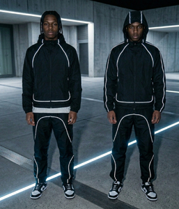 Conjunto de 2 Piezas de Chaqueta Cortavientos de Nailon Reflectante Impermeable Personalizada OEM para Ropa Urbana, con Cierre y Ribete Reflectante, Impresión de Logotipo Digital - Product Image 5