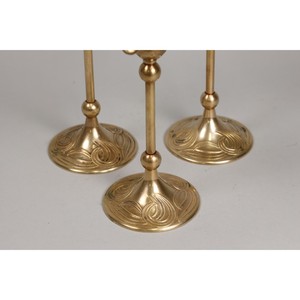 Most Demanded Brass Candlestick Holder Set of 3 Tiered Floral Design Home Decoration Durable Metal Candle Holders - Product Image 6