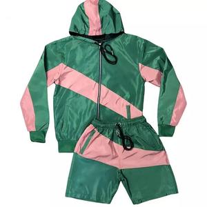 Ensemble de jogging deux pièces avec fermeture éclair, survêtement en polyester coupe-vent, ensemble short - Product Image 4