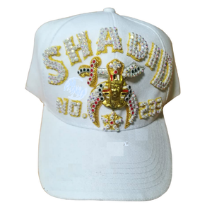 Haggy No. Gorra de Béisbol Bordada con 182 Pedrerías, Estilo Hip Hop Unisex, Gorra de Lona Negra - Product Image 5