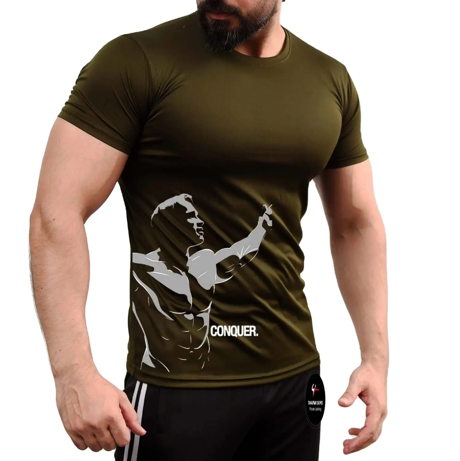 Vêtements de sport imprimés Gym entraînement Fitness bronzage sec Cool Fit t-shirt emballage personnalisé maillot vente en gros marque personnalisée coton hommes