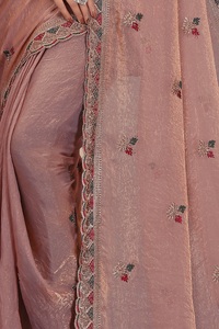 Sari en satin Fandy pour femme, design indien Vexotrend, magnifique motif Patola, style traditionnel, idéal pour les mariages et les fêtes, infroissable - Product Image 6