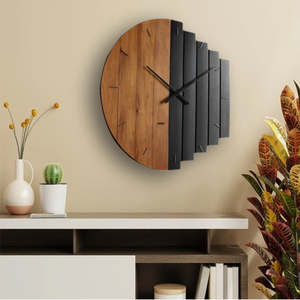 Nordic Minimalist Wood <b>Wall</b> <b>Clock</b> <b>Modern</b> 3D Geometric <b>Wall</b> <b>Clock</b> Silent Quartz <b>Clock</b> Living Room Office Decor Wooden <b>Wall</b> <b>Clock</b> - Product Image 1