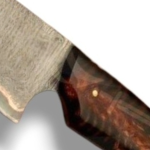 Couteaux de chef professionnels en acier Damas avec lame à bord plat tranchant, motif artistique et manche en bois naturel pour la découpe en cuisine - Product Image 6