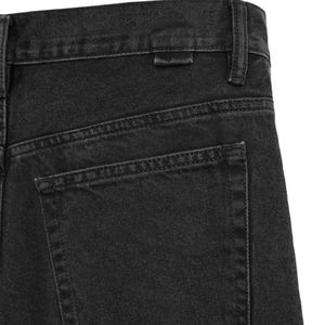Shorts en jean noir taille haute avec broderie personnalisée, style décontracté d'été, coupe droite, tissu en coton - Product Image 4