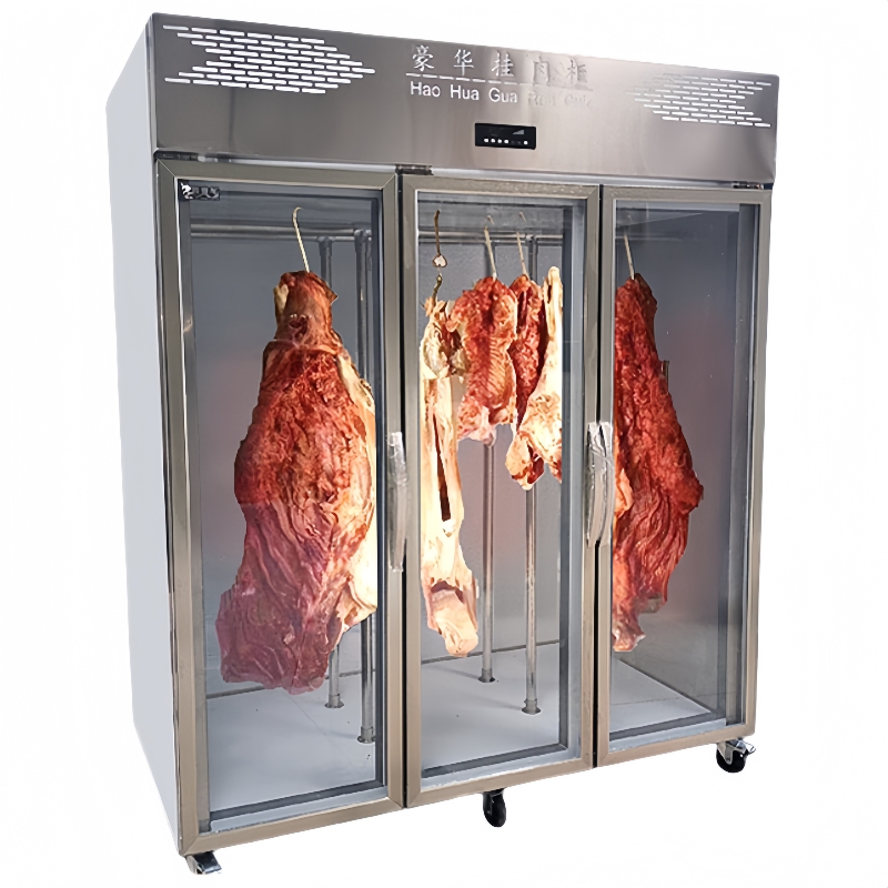 6-Door Commercial Vertical Freezer, High-Load Fixed Hanging Rods for Beef Lamb Pork Donkey, Ultra Efficient Cooling