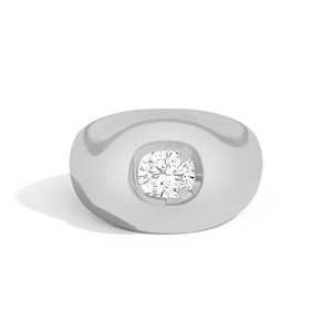 1 Carat 14K 18K Gold <b>Cushion</b> Cut Lab Grown Diamond Engagement Wedding Gift <b>Statement</b> Ring Prong Set Wide Bridal Band Certified - Product Image 3