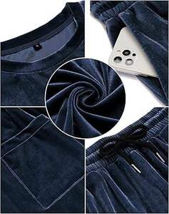 Conjunto Deportivo de 2 Piezas con Camiseta de Cuello Redondo en Terciopelo y Pantalones Cortos a Contraste, Transpirable, para Correr y Hacer Ejercicio - Product Image 4