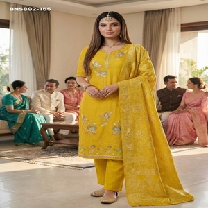 Magnifique collection de salwar-kameez et dupatta en viscose georgette brodée, prêts à porter, pour femme, idéale pour les festivals. - Product Image 1