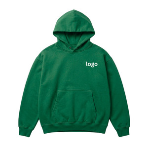 Sweat à capuche en molleton 100 % coton épais 400 GSM, personnalisable avec logo, coupe oversize, bleu uni, pour homme - Product Image 2