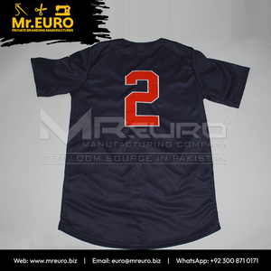 Maillot de baseball personnalisé Tornadoes unisexe à manches courtes, col en V, fermeture boutonnée, impression numérique sublimée, logo frontal, 100 % polyester - Product Image 4