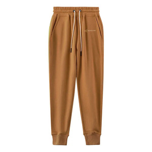 Men's Navy Blue Cotton Sweatpants Elastic Waist Drawstring Casual Joggers Side Pockets Midweight Autumn Wear - Product Image 2