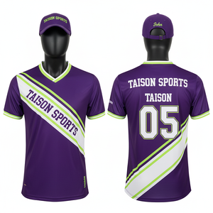 Mens Tennis Jersey 160 GSM Premium Polyester Moisture Wicking Purple White <b>Lime</b> Diagonal Panel Custom Sublimation Logo Printing - Product Image 1