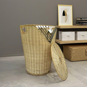 Multipurpose Round Rattan Storage <b>Basket</b> <b>with</b> <b>Lid</b> – Eco-Friendly & Sustainable - Product Image 6