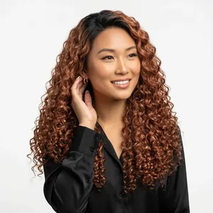 100% Remy Weft Hair Human Hair Weft Long Honey <b>Brown</b> Curly Human Hair Weft Long Curly Human Hair Customizable Size - Product Image 4