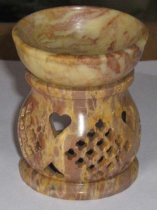 Beautiful Handmade Soapstone Carving Aroma Oil Burner Round Shape Luxurious Design For Home Decoration And Thanksgiving Purpose - Product Image 6