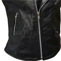 Gilet en cuir personnalisé de haute qualité avec logo, vêtements de mode pour hommes, veste en cuir pour hommes