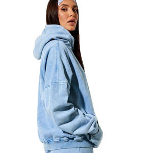 Conjunto Deportivo de Dos Piezas para Mujer, Sudadera y Pantalones Deportivos con Lavado Ácido, Estilo Vintage - Product Image 2