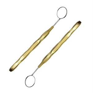 Miroir buccal dentaire avec manche moleté doré, instrument manuel, outil chirurgical de classe I - Product Image 4