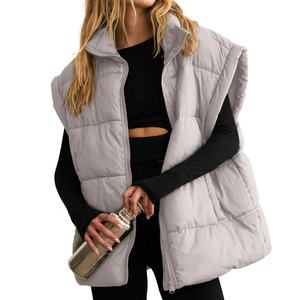 Custom Lightweight <b>Waistcoat</b> Warm Bubble Packable Sleeveless Jacket Plus Size Winter Woman Duck Down Puffer Vest for <b>Women</b> - Product Image 3