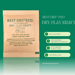 BEST DRY ECO 66g Natural Bentonite Clay Desiccant PAC 100% Purity Moisture Absorber Mold Preventer Paper Chemicals Chemical - Product Image 3