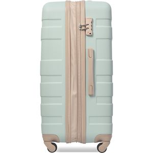 Set di borse da viaggio per valigia in ABS espandibile da 4 pezzi con ruote Spinner di 360 gradi in un bagaglio elegante verde grigio per un facile trasporto - Product Image 5