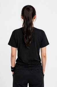 เสื้อยืดผู้หญิงฤดูร้อน สีกรมท่า ผ้าฝ้ายนุ่ม สวมใส่สบาย แขนสั้น ระบายอากาศได้ดี คุณภาพสูง ปรับแต่งได้ คอกลม โลโก้แฟชั่น - Product Image 2