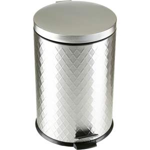 Elegante contenedor metálico con diseño de mármol blanco, práctico pedal y tapa. Disponible a precios de mayorista. - Product Image 6