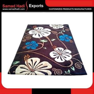 Tapis de luxe de créateur multicolores en laine bouclée tuftée et coton, antimicrobien, adapté aux animaux domestiques, fait main, brodé, tapis moderne pour salon - Product Image 6