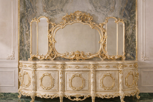 Imperial Style Italian Hand-Carved Teak Wood Dresser Set Grand Baroque Style Dresser With <b>Mirror</b> Buy Customized Dressing <b>Table</b> - Product Image 3