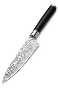Utensilio de cocina de acero grabado con patrón floral hecho a mano y personalizado, mango de madera de ébano negro. - Product Image 3