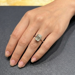 Anillo Solitario de Diamante de Corte Esmeralda de 3 Quilates, Cultivado en Laboratorio, Oro Blanco de 18k, Certificado IGI, Anillo de Compromiso, Boda, Regalo para Fiesta - Product Image 4