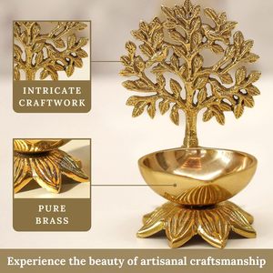 Brass Kalpvriksha Incense Burner Handcrafted Eco-Friendly Religious <b>Tree</b> Art Deco <b>Tabletop</b> Decor Diwali Home Festival Oud Vedela - Product Image 3