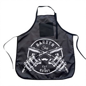 Tablier de Barbier Rétro Tendance Sans Manches pour Coiffeurs – Tenue Professionnelle de Salon avec Col Halter – Service OEM - Product Image 1