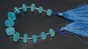 Cuentas facetadas de calcedonia azul natural, hebra de piedras preciosas, cuentas sueltas para la fabricación de joyería al por mayor - Product Image 5