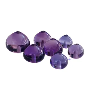 紫色紫水晶宝石松散紫水晶凸圆形宝石批发定制形状天然紫水晶宝石梨形带Groov