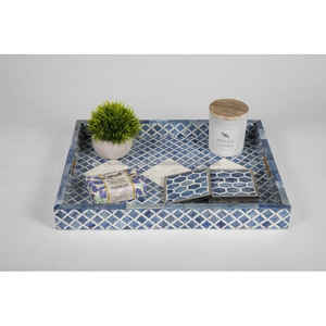 Bandeja para servir con incrustaciones de hueso de madera MDF de alta calidad hecha a mano para cocina o restaurante para uso en mesa WONDER OVERSEAS - Product Image 2